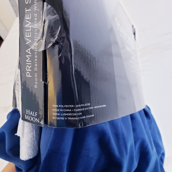 Prima Two Panel Velvet Darkening Insulated Window Curtains Navy Blue 38" X 84" - Picture 7 of 16